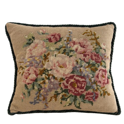 Vintage floral needlepoint - vintage,