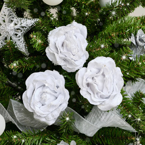 Set white velvet glitter - of,