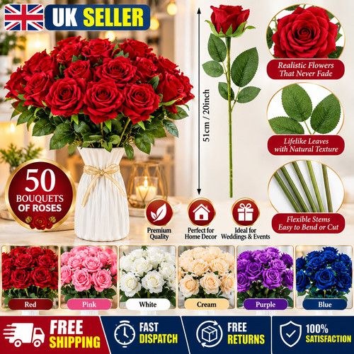 50pcs velvet artificial roses - velvet,