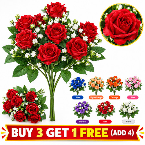 Heads artificial rose - 9, faux