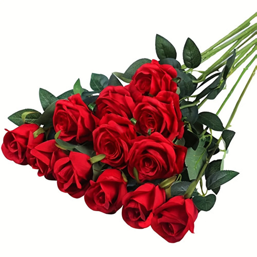 Bulk artificial roses - 12,